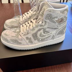 Nike Air Jordan 1 Retro High OG Swarovski Crystal Vast Grey HF6248-002 10.5W/9M