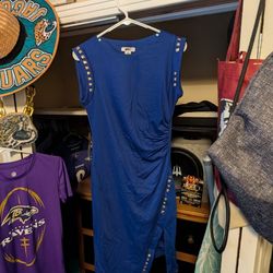 Cato Small Blue sleeveless dress with stud embellishments. 