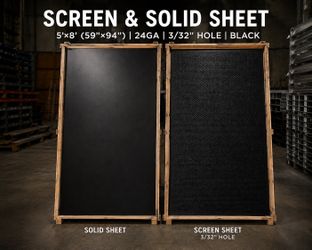 Black Privacy Screen & Solid Steel Sheets 5’x8’