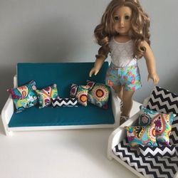 Sofa and Chair with Cushions for 18" Dolls