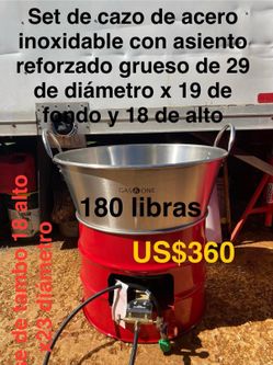 Set de cazo chicharronero con asiento reforzado grueso