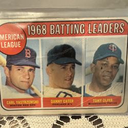 Vintage 1969 Topps Batting Ldrs, HOFers Yastrzemski & Oliva # 1