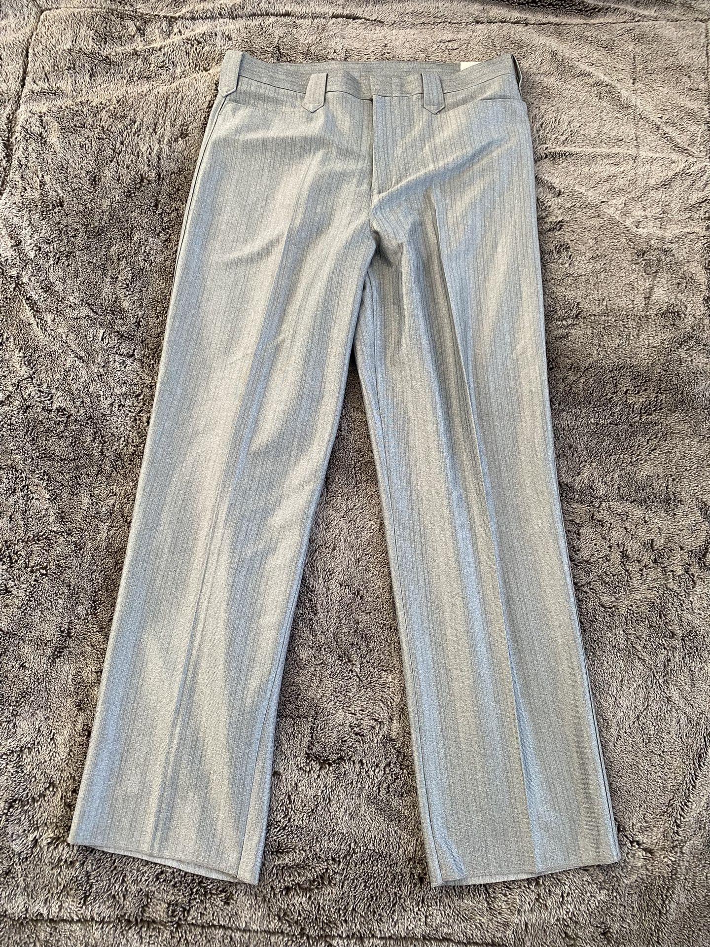 Mens FERNO Gray Snap Size 36 Polyester Vtg Pants Western Wear Rodeo