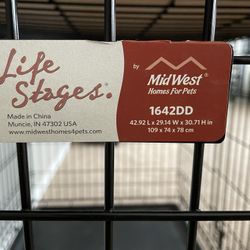 Double Door Foldable Dog Crate XL