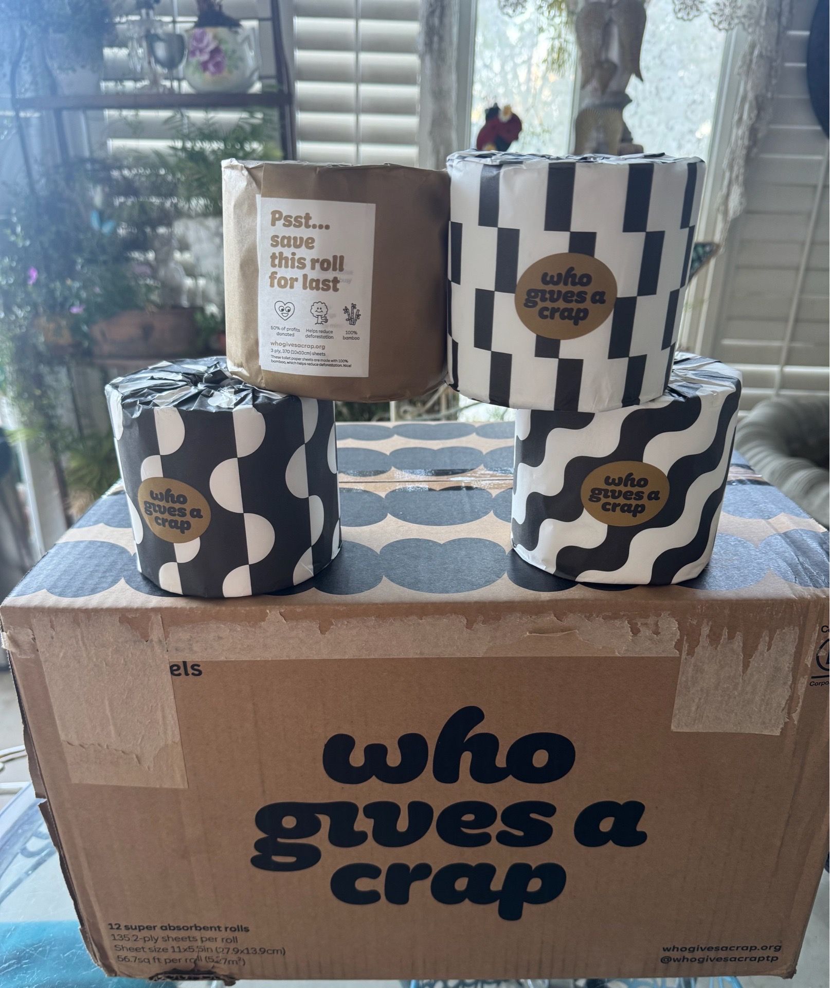 Who Gives A Crap 100% Bamboo Toilet Paper, 16 Rolls, 3 Ply, 330 Sheets, Long, Strong & Soft Toilet Tissue, Sustainable, Biodegradable, Renewable, Tree