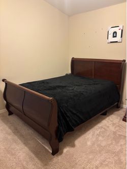 Free Bedroom Furniture - Queen Bed & Large Armoire (Must Pick Up)