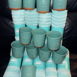 Casamigos Tequila Ceramic Cups + Matching Towels Set (NEW) – Full Bundle