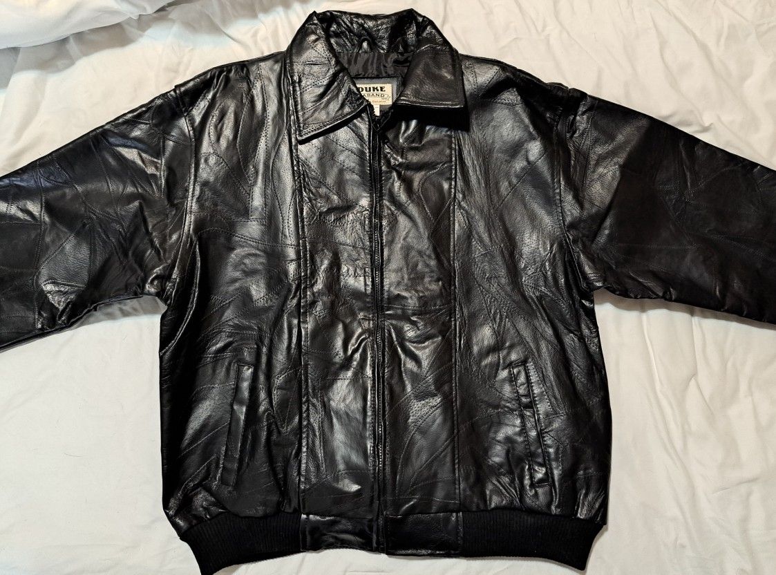 Haband DUKE 100% Leather Shell Jacket Coat Large