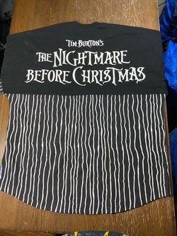 Disney Spirit Jersey Nightmare Before Christmas Jack Sally Heart Pinstripe XL
