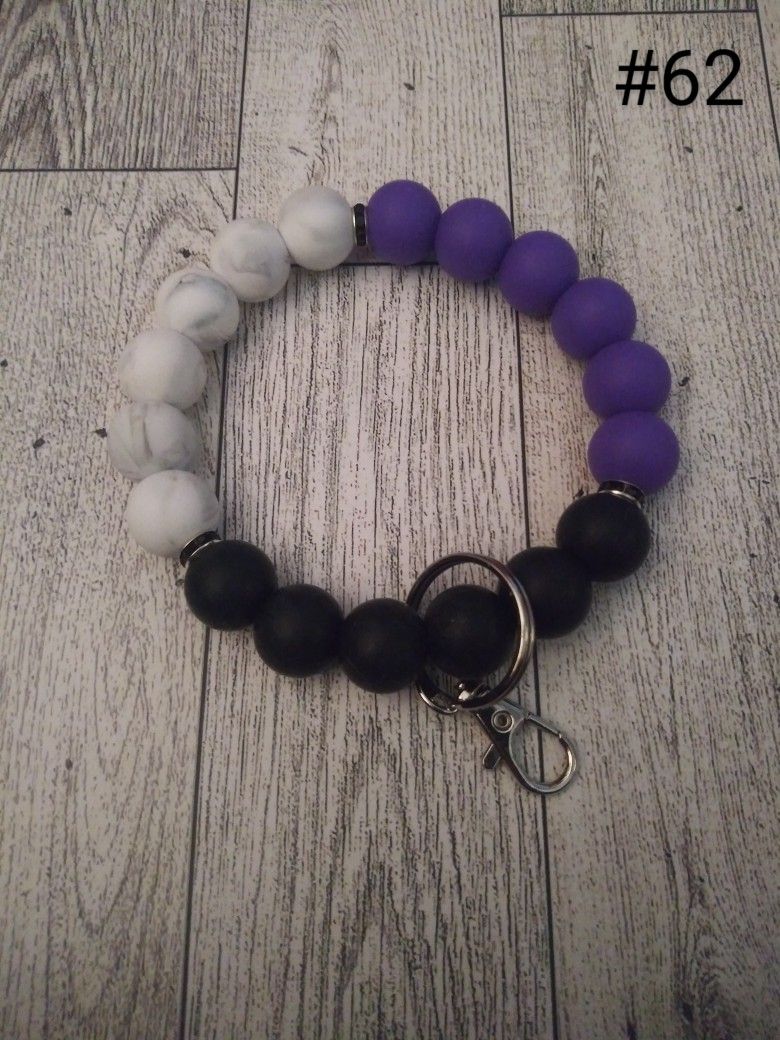Silicone Bead Keychain Wristlets (Handmade) $10