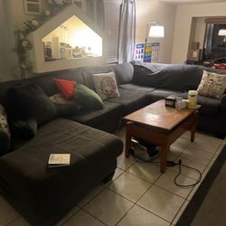 Free Dark Grey Sectional 