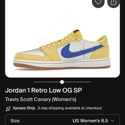 Travis Scott Yellow Canary 8.5W 7M