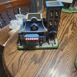 Set Of Porcelain Christmas Houses