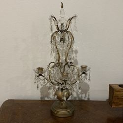 Antique Crystal Candleabra