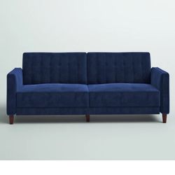 Perdue 81.5" Velvet Square Arm Convertible Sofa