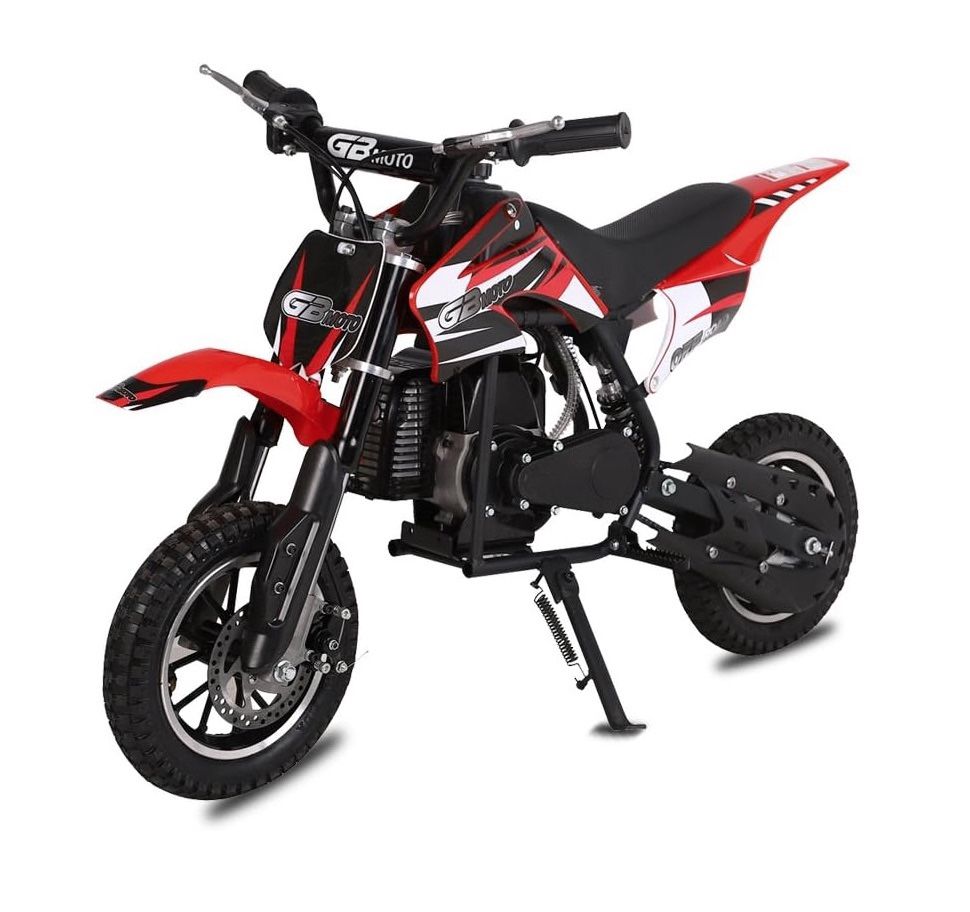 FRP DB001 50CC 2-Stroke Kid Dirt Bike, Off-Road Mini Dirt Bike Up to 20Mph, EPA Approved Kids Dirt Bike W/Rear Suspension, Kill Switch, Front & Rear D