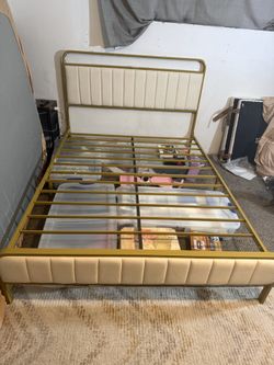 Brand new queen bed frame with LED
