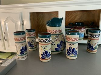 Ceramic hand glaze set.