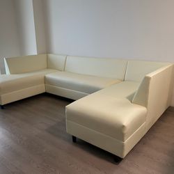 Off White Leather Sofa Brand New Available For Sale!! More Colors Available 