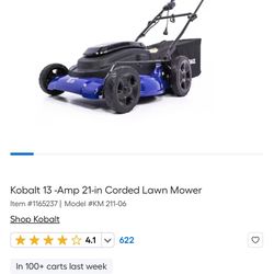 USED Kobalt 13 -Amp 21-in Corded Lawn Mower