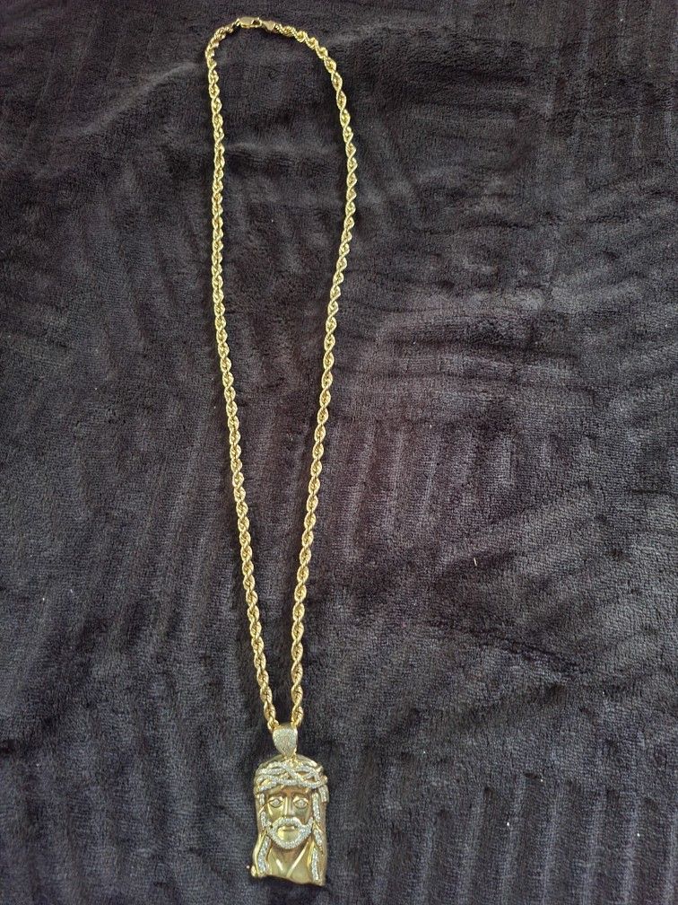 Jesus 10kt Gold Chain
