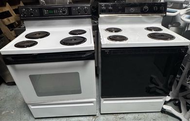 1 lot of 3  GE & 1  Hotpoint White Electric Coil Range Stove