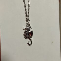 garnet seahorse necklace 