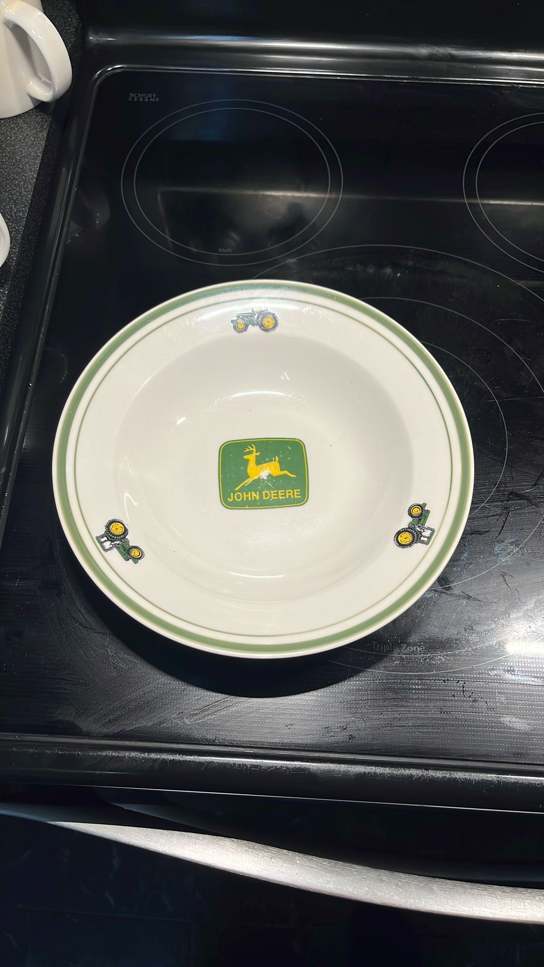 Vintage 9 Inch Wide Rimmed Soup or salad bowl marketed by Gibson licensed by John Deere