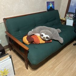 Futon Sofa With Wooden Frame, In Great Condition, Barely Used Was Mostly In Guest Room And Hardly Used