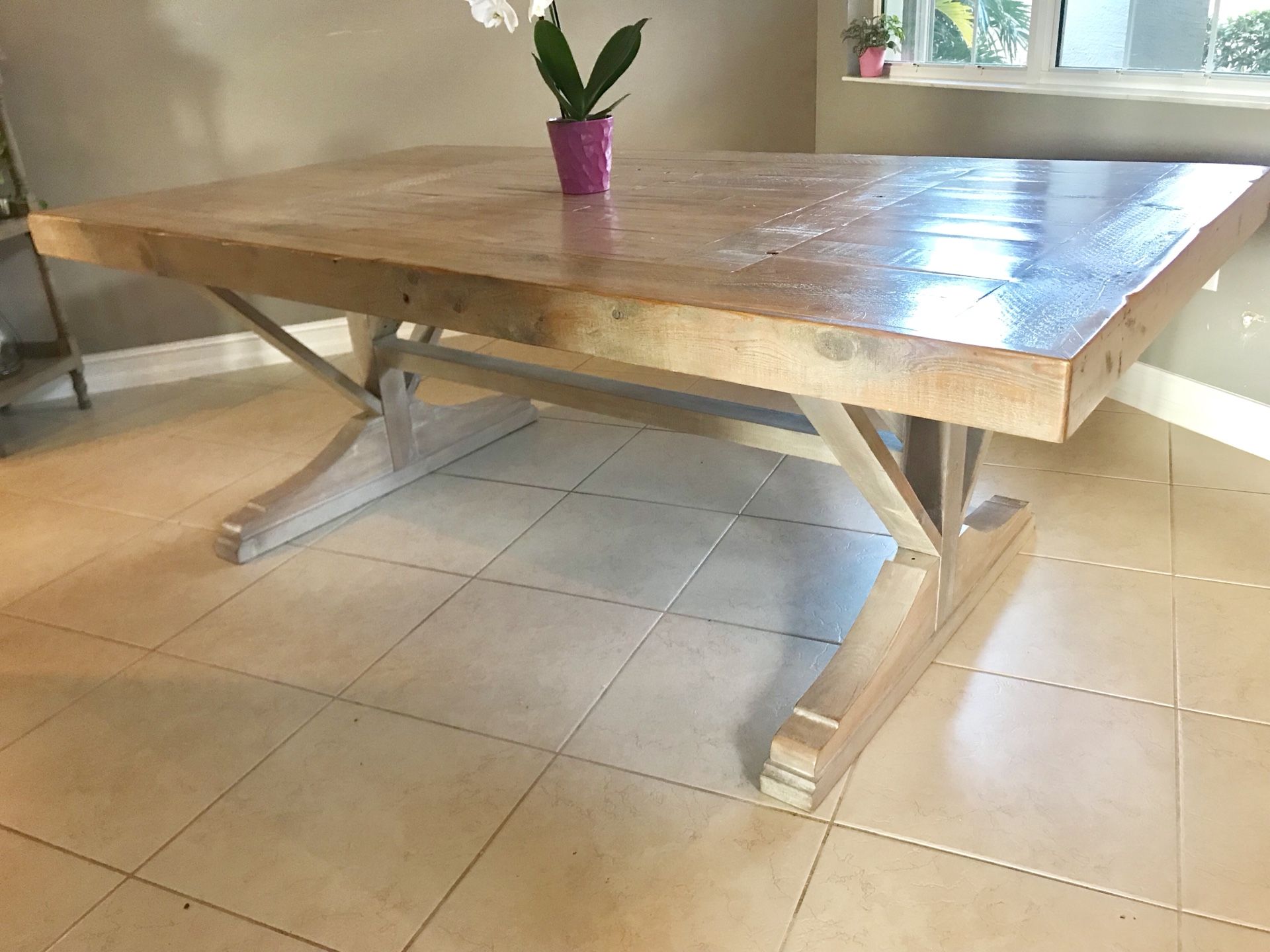 Hand crafted Custom Solid Wood Dining Table Came From Rustic