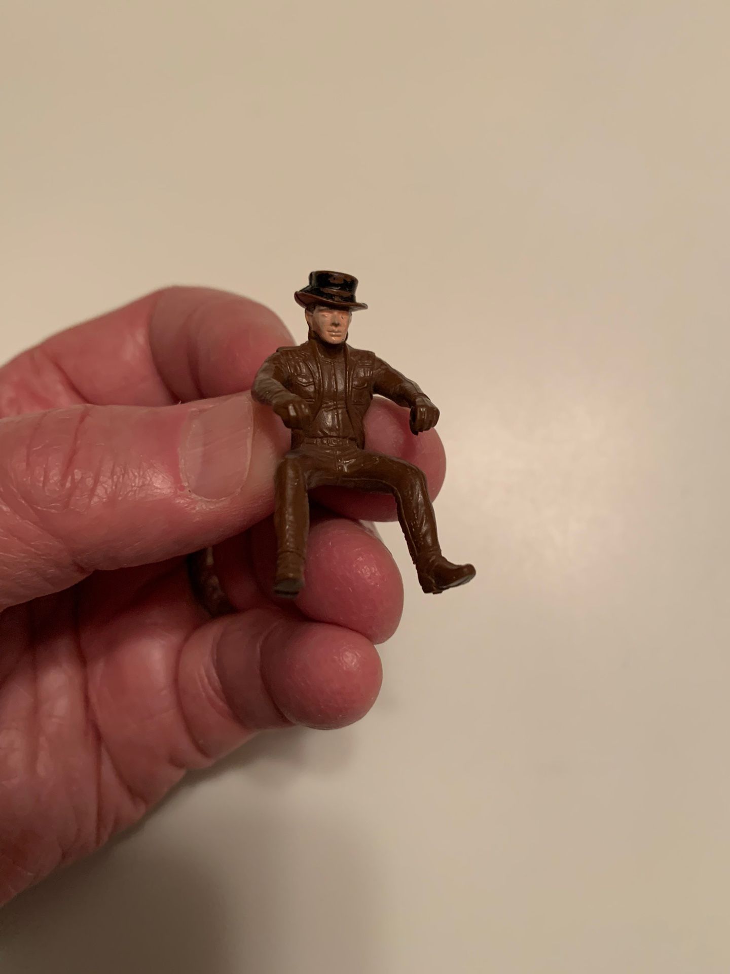 Toy RRRUMBLERS CHOPCYCLES Brown Rider With Black Top Hat From 1971