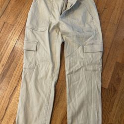 Cream and tan Loft cargo pants size 2 