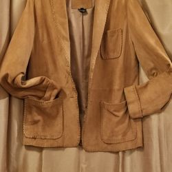 Ralph Lauren Suede Whip Stitch Blazer Jacket Coat