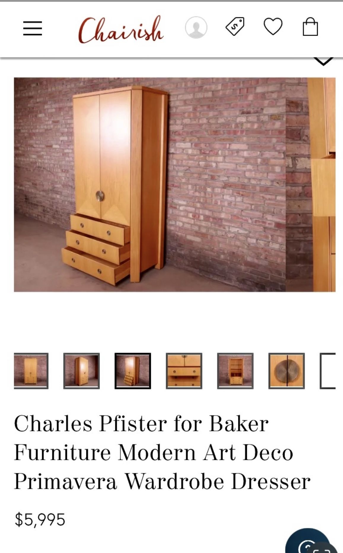 Armoire Art Deco Mid Century solid Wood