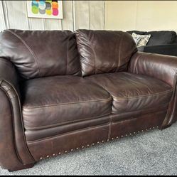 Brown Leather Couch 