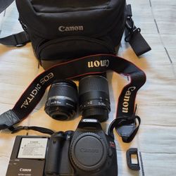 Canon EOS Rebel T2i 550D 18MP 1080p DSLR Camera With 18-55mm & 75-300mm Lens