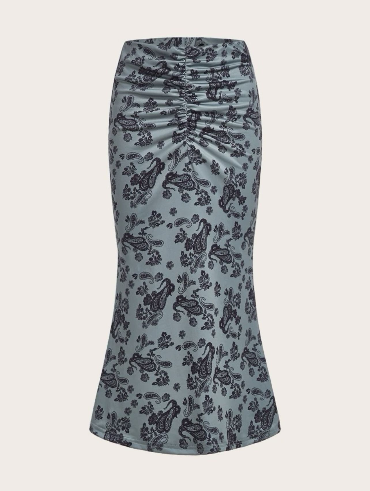 Paisley Print Ruched Mermaid Hem Skirt *NEW*