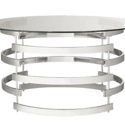 Wending Silver Cocktail Table with 4 chairs
