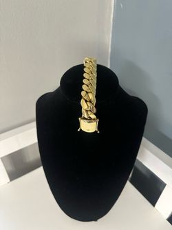 Gold Cuban link braclet 18mm 7inch
