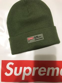 Supreme clear label beanie Olive
