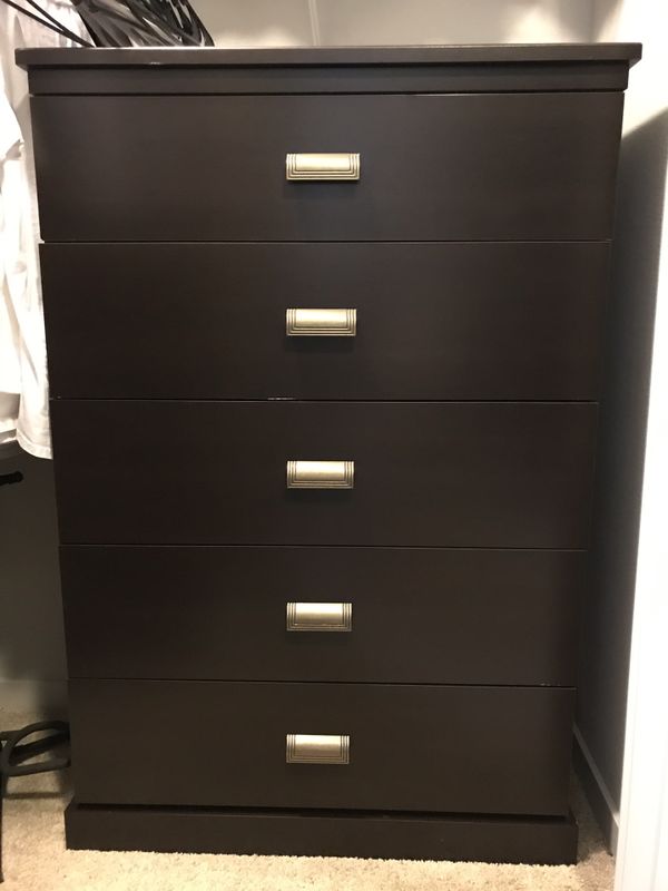 Black Oak Dresser with Brass Finish Handles for Sale in Temecula, CA