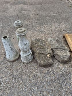 Free landscape stones and bird bath pedestals