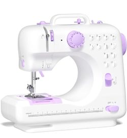 Beginner Sewing Machine, 12 Built-in Stitches with Foot Pedal, 2-Speed Control, Portable Mini Sewing Machine for Home Travel Use & Sewing Enthusiasts