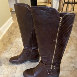G by Guess Haydin Riding Boot, Size 7.5, Dark Brown.