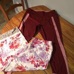Leggings And Pants With Pockets. Both Fit Like A Small Size Large And Have A 30” Waist 