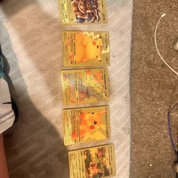 Pokemon Gold Foil Collectible Trading Cards