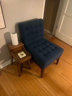 Navy Blue Tufted Accent Chair