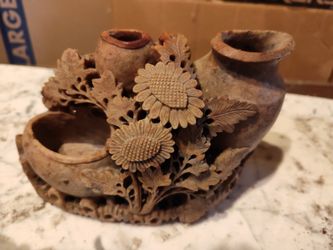 Exquisite Hand Carved Soapstone Vase