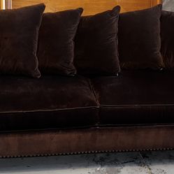 Beautiful Luxury Brown Velvet Sofa
