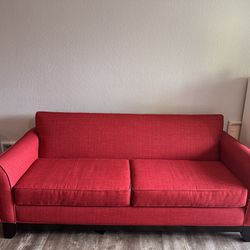 Red Couch with Black Trim